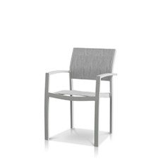 Dining Arm Chair Kessler Silver Frame / Metallica Platinum Sling